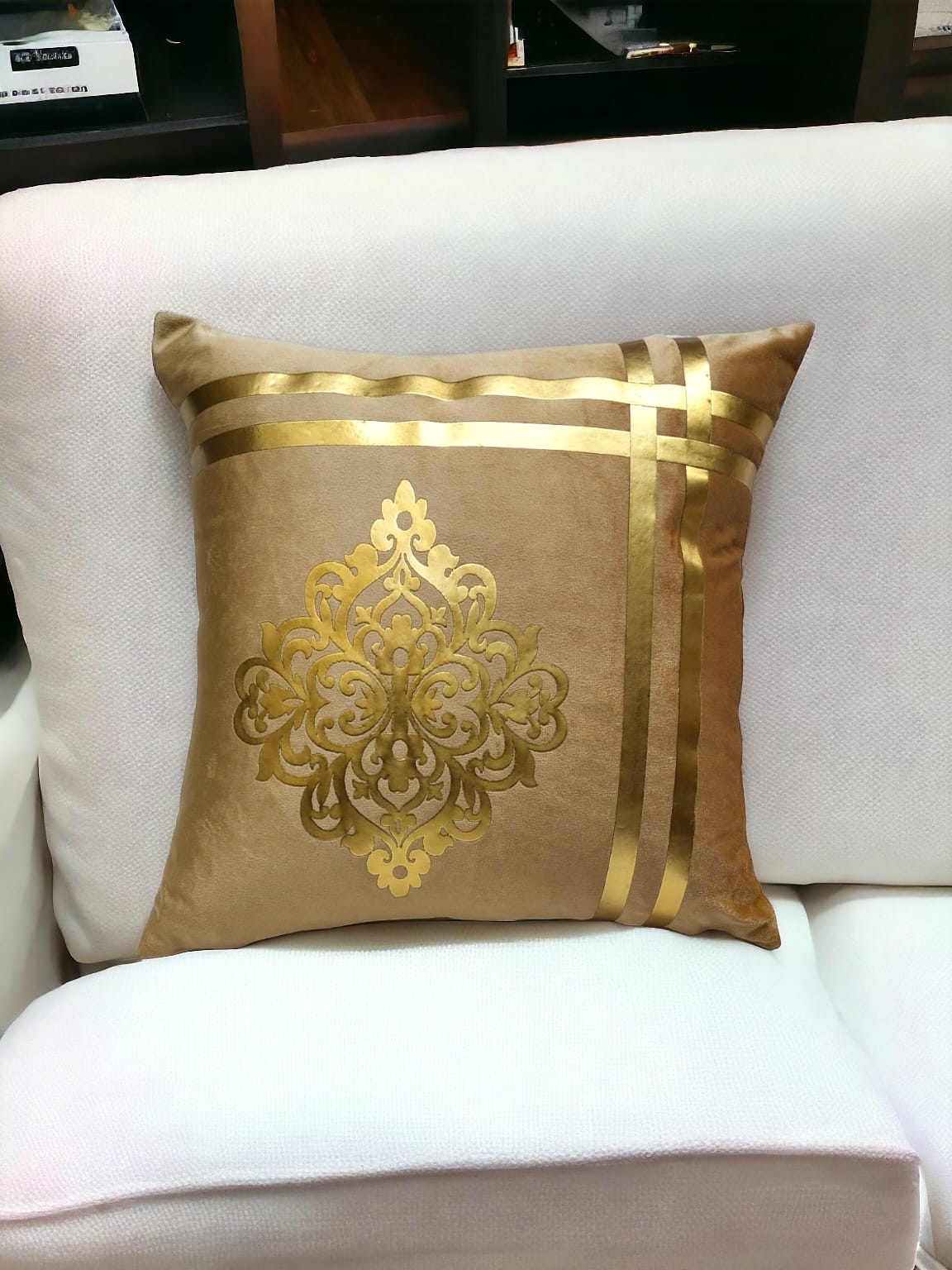 Luxury Velvet Laser Cut Cushion Cover 16x16 Soft Decorative Pillow Case with Side Zip