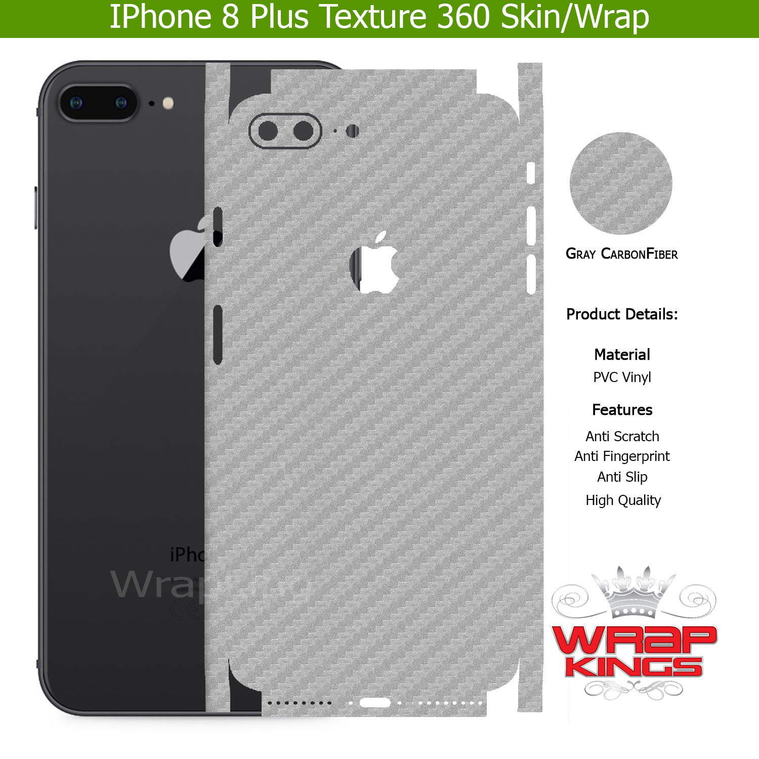 For Iphone Plus Skin/Wrap 360 Protection Sheet/ Carbon fiber