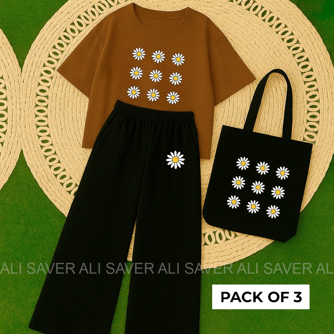 Comfortable Crop Top and Flapper Trouser Combo for Women and Girls