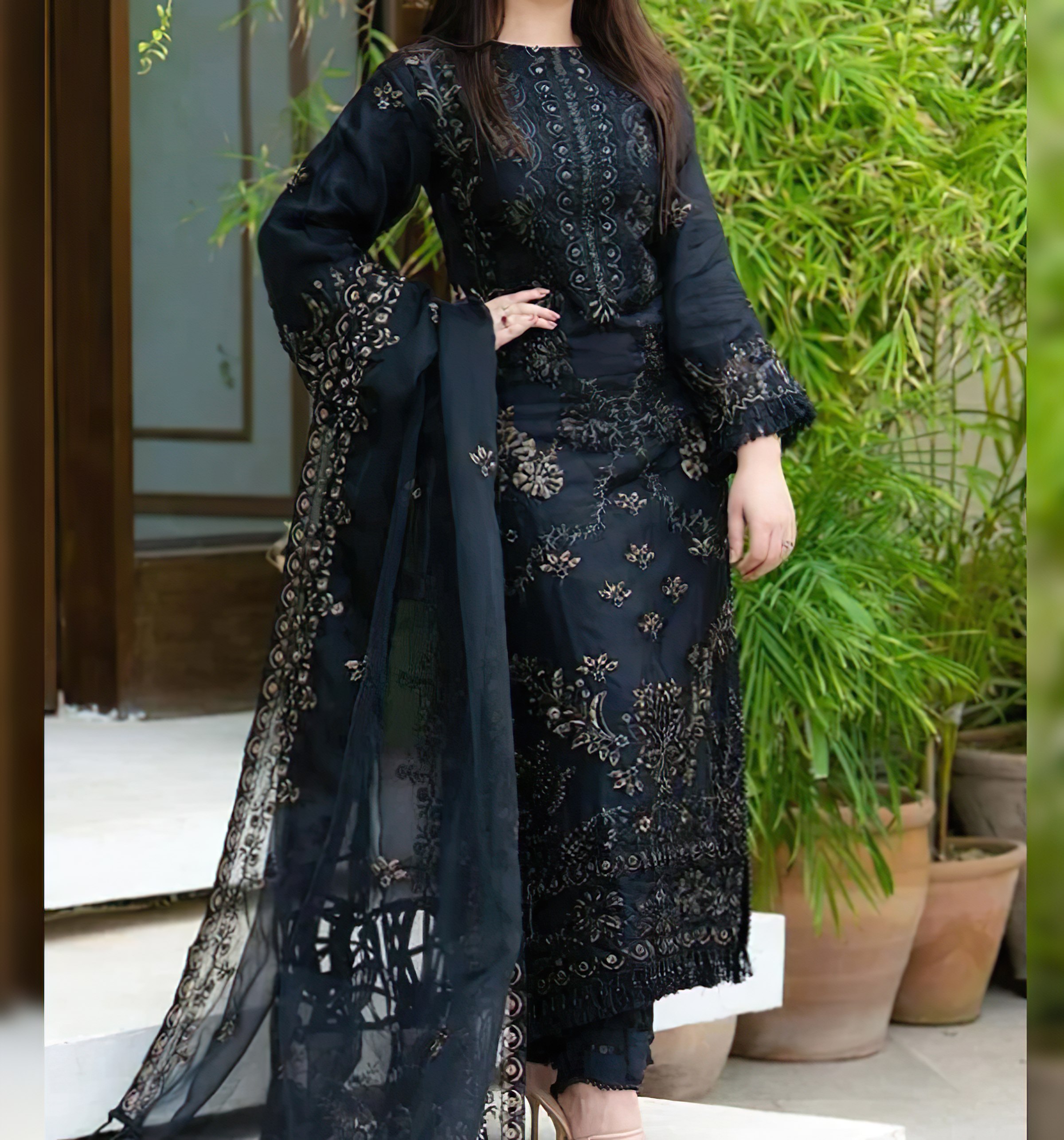 Luxury Chiffon Collection Heavy Embroidered Multicolor SummerDress With Chiffon Embroidered Dupatta SM-20