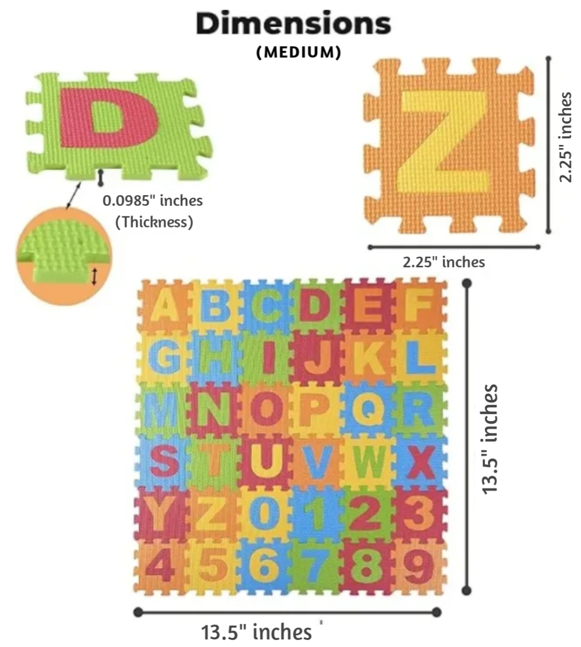 ABC Toy Block Mat Alphabets and Numbers Early Learning Toys Play Foam Puzzle Mat for Kids