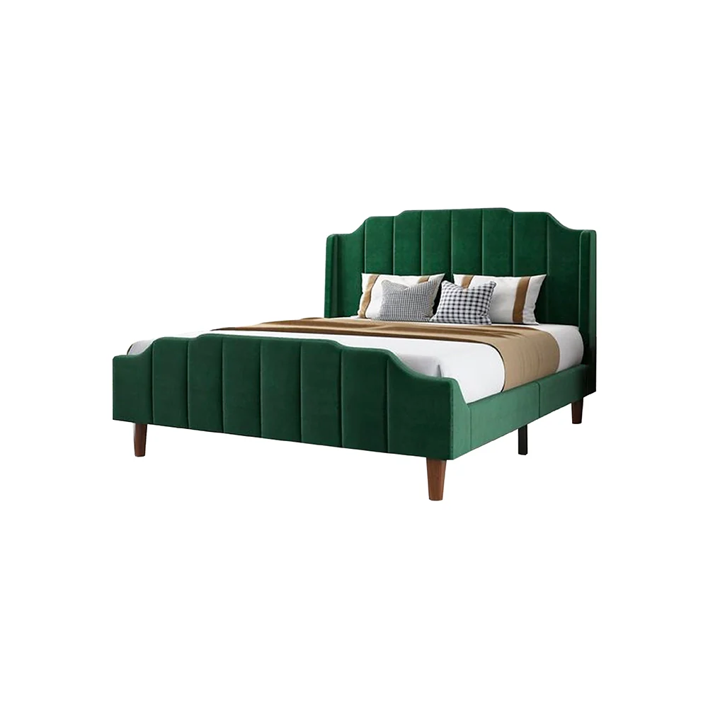 Affordable New  Design wooden Bed Set  without side table Furniture for room / Wooden poshesh Beds For Bedroomn BED5