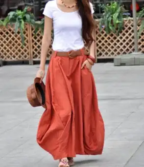 t shirt with long skirt