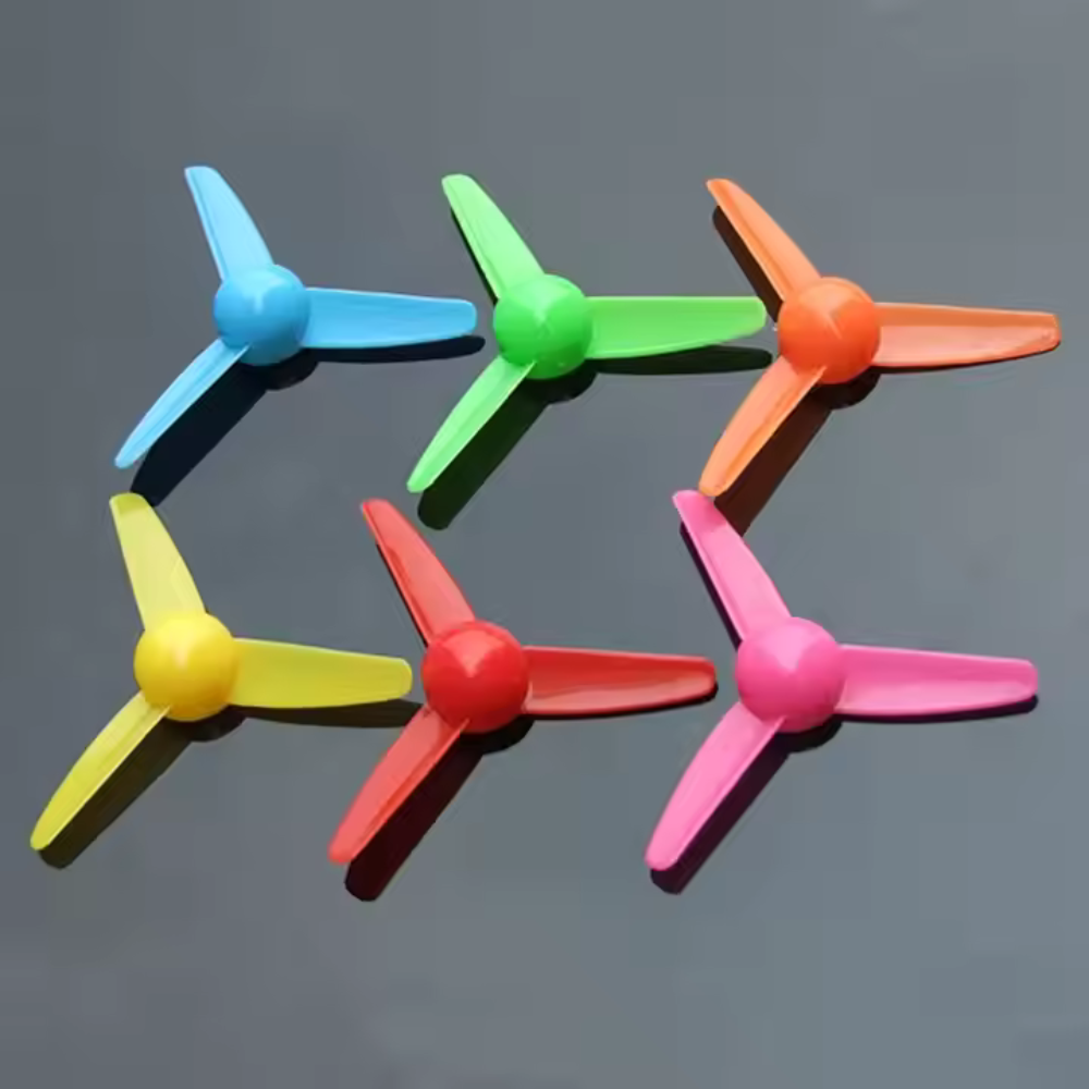 Pack of 3 High Quality DIY Fan Propeller Blades for Mini DC Motors – 4 Blade Plastic Props for Kids Science Projects, RC Boat, Robot Car, Electric Motor, Drone, Airplane, Toy Fan, STEM Model Craft, Battery Powered DIY Toys Accessories Kit