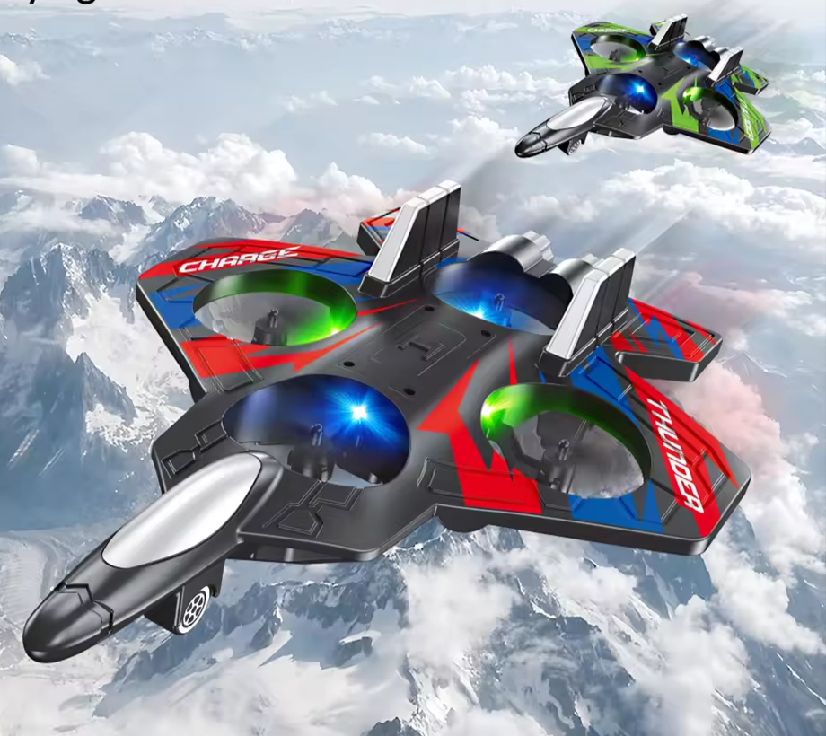 Remote Control Flying Fighter Plane – RC Jet Aircraft for Kids & Adults – 360° Flips, 3-Gear Speeds, One-Click Take-Off & Landing, EPP Foam Safe Airplane Toy