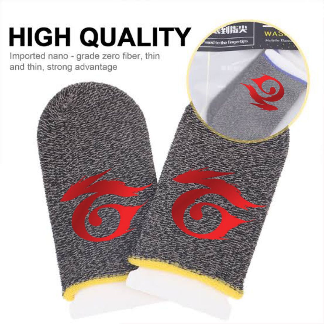 Professional Freefire Gaming Finger Sleeves For Mobile Games 1 Pair Anti-sweat Breathable Lycra Carbon Fiber and Fabric Suitable For Tablet Screen Touch