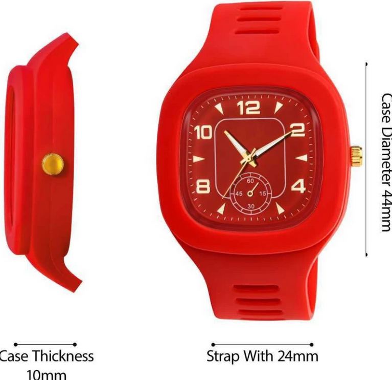 Trendy Stylish Square Dial Smooth Silicon Straps Casual Watch Stylish Analog Watch for Boys Men's