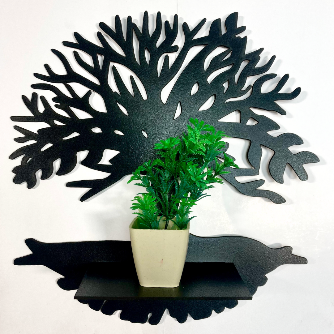 Dotz Brand Wooden wall decorative Shelf | Wall shlef | Tree design wall Shelf | Wall hangings | Candle Holder | Wall Art | Wooden wall art | Wall art Design | Decorations | Wooden Decorations | Home Decorations