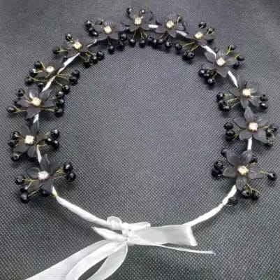 Flower Rhinestone Wedding Headband Hair Accessory Ribbon and Rhinestone For Women and Girls