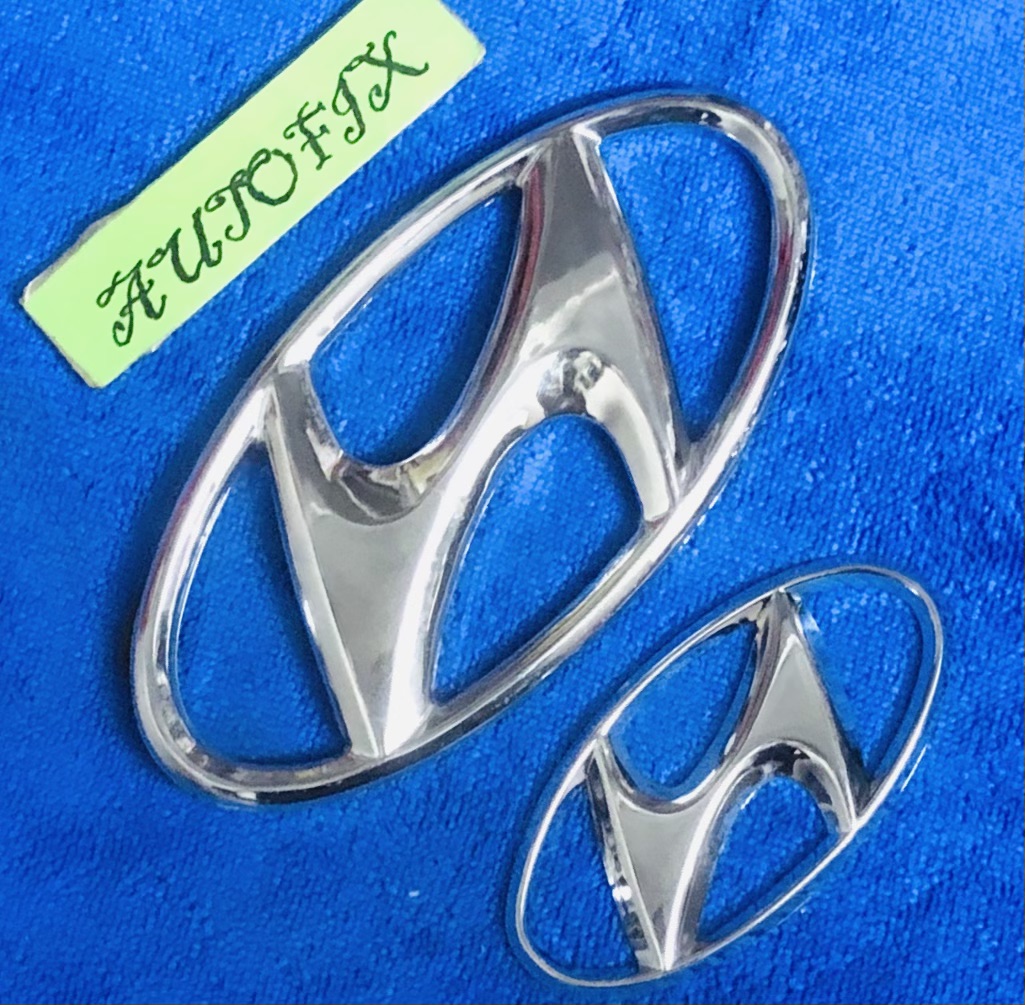 Hyundai Santro front and rear plastic Logo 02 PCS | Daraz.pk