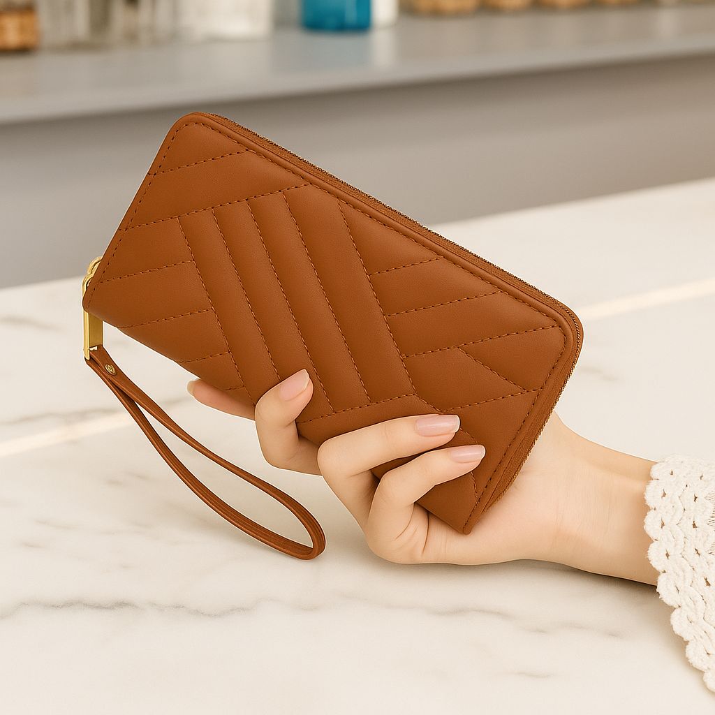 Premium Women’s Fashion Wallet – Multi-Color PU Leather Long Purse with Zipper & Charm