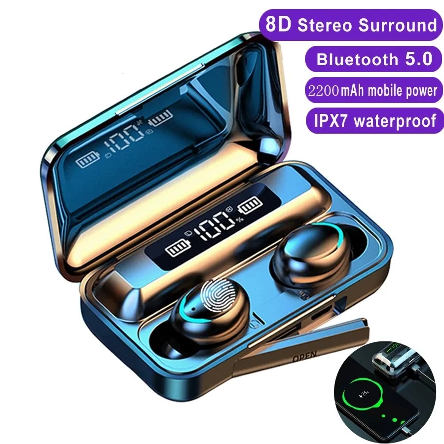 M10 And M28 ,F9 TWS Airpods_ with Super Sound & High Quality Touch Sensors True Stereo Headphones with Built in Mic 10m Transmission Bluetooth Wireless Earbuds , Charging Case Sport Headset for all Bluetooth Smart devices. price in Pakistan