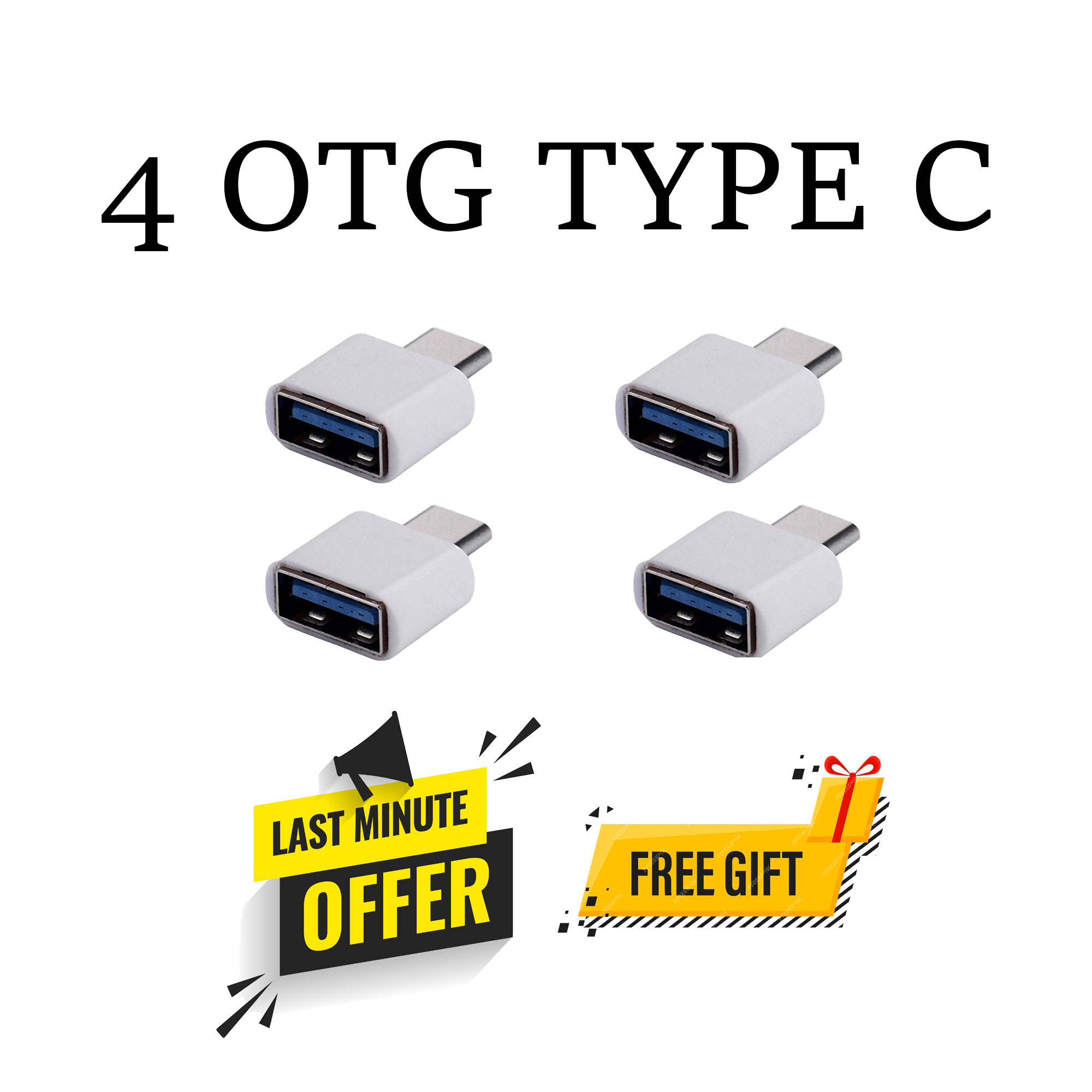 USB to Type C OTG Converter for Android Smartphones, Fast Data Transfer and Charging Adapter