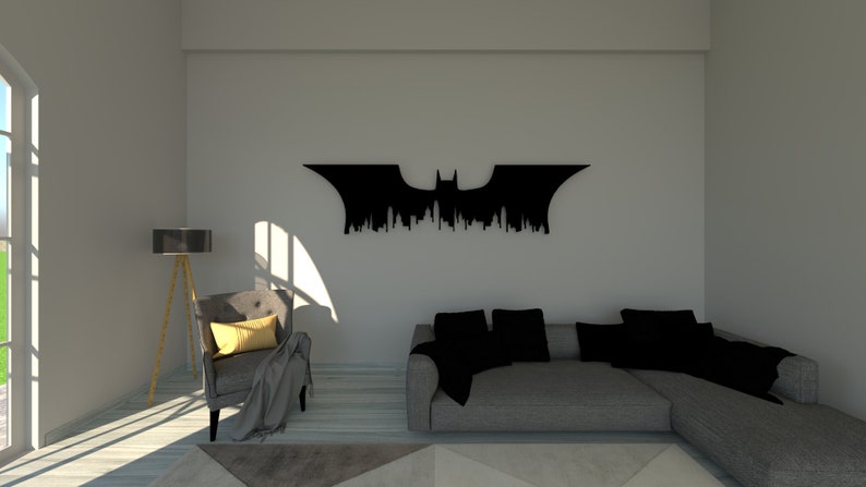 Batman-Inspired LED Wall Art Light with Multi-Color Option, 7mm Thick, Laser Cut, for Gaming and Home Decor