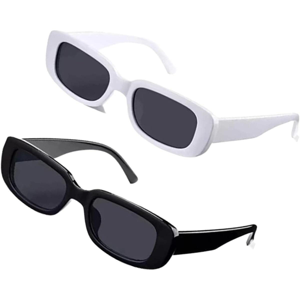 Women Classic Rectangle Retro Square Leopard Print Sunglasses / Men Fashion Rectangular Sun Glasses Sunglasses for Men and Women Vintage Square Glasses for Girls and Boys and Girls