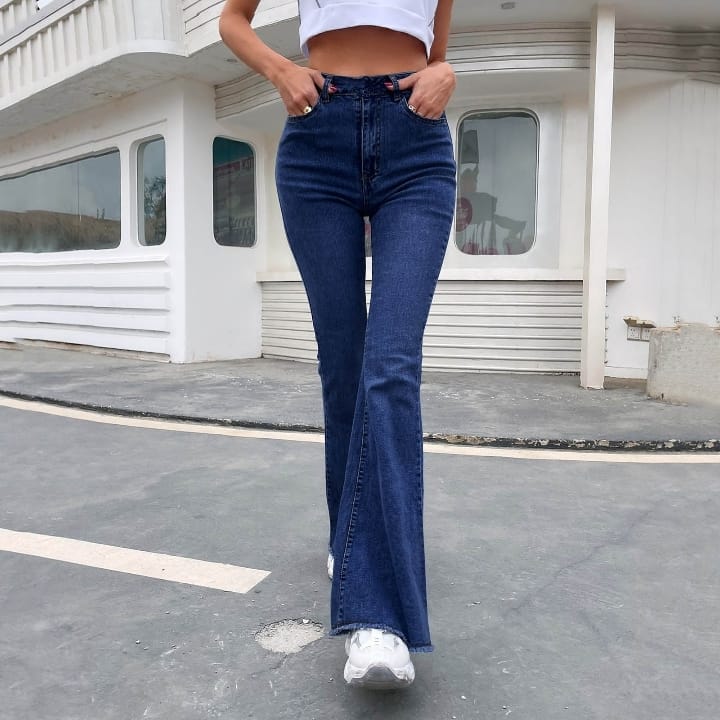 Wide Leg baggy Bell Bottom Denim Jeans for Women Select Waist Size Only