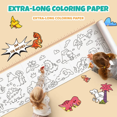 Children's Drawing Roll 30 CM , Coloring Paper Roll for Kids, Drawing Paper Roll DIY Painting Drawing Paper,Color Filling Paper, Sticky Drawing Paper Roll,Wall Coloring Stickers