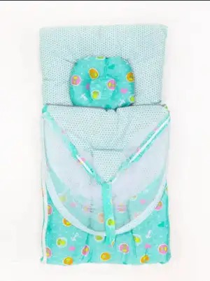 2Pcs Newborn Baby Sleeping Bag With Mosquito Net [RANDOM COLOUR+RANDOM DESIGNS]