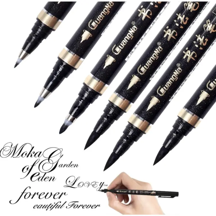 1PCS Zebra Brush Pen Calligraphy Pen Black Refill Stationery School Office  Supplies Signature Drawing Art Writing