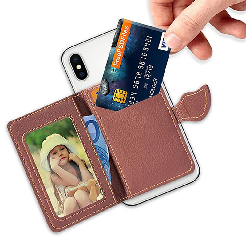 phone wallet sticker leather