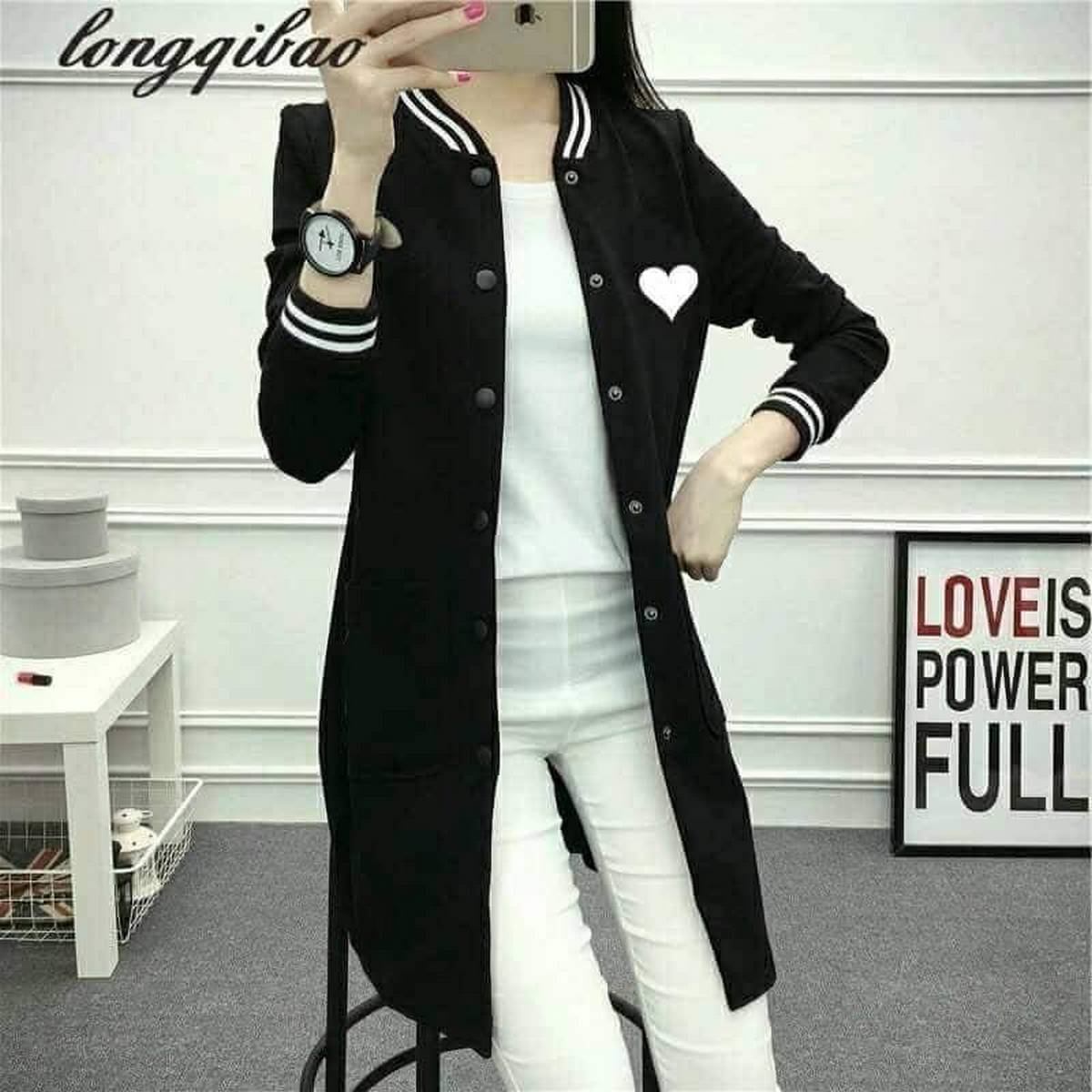long black fleece coat