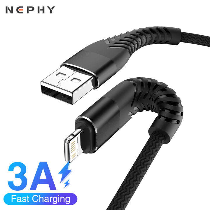 3A Fast Charging 1M Braided Lightning-Pin USB Cable - Ultra Durable Heavy Duty Data Sync Cord