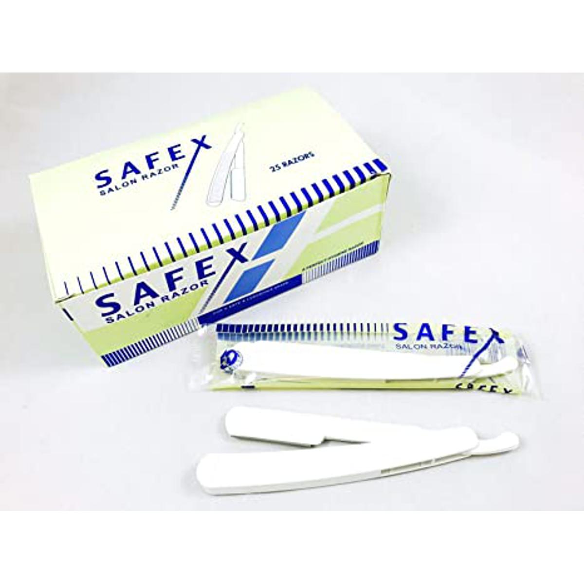 SAFEX Disposable Razor (25 Razor Full Box) | DISPOSABLE STRAIGHT CUT THROAT RAZOR HOSPITAL MEDICAL PATIENT PREP BARBER | Salon Razor | Disposable Shaving Razor | Body Razor | Safety Hygiene Razor | | Under Arm - Unwanted Hair Remover Shaving