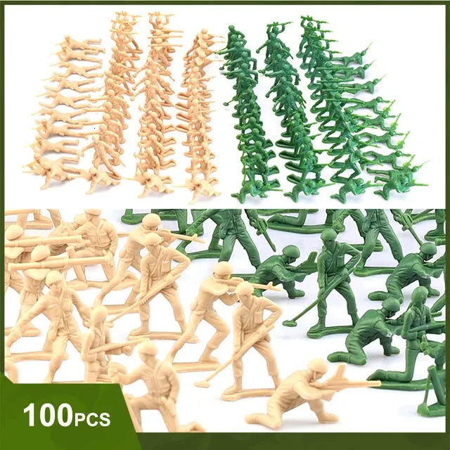 100 Pcs Set - Military Force Army Soldier Toy Set - War Man Action Figure Toys Set For Kids Boys Girls - Fighting Soldiers