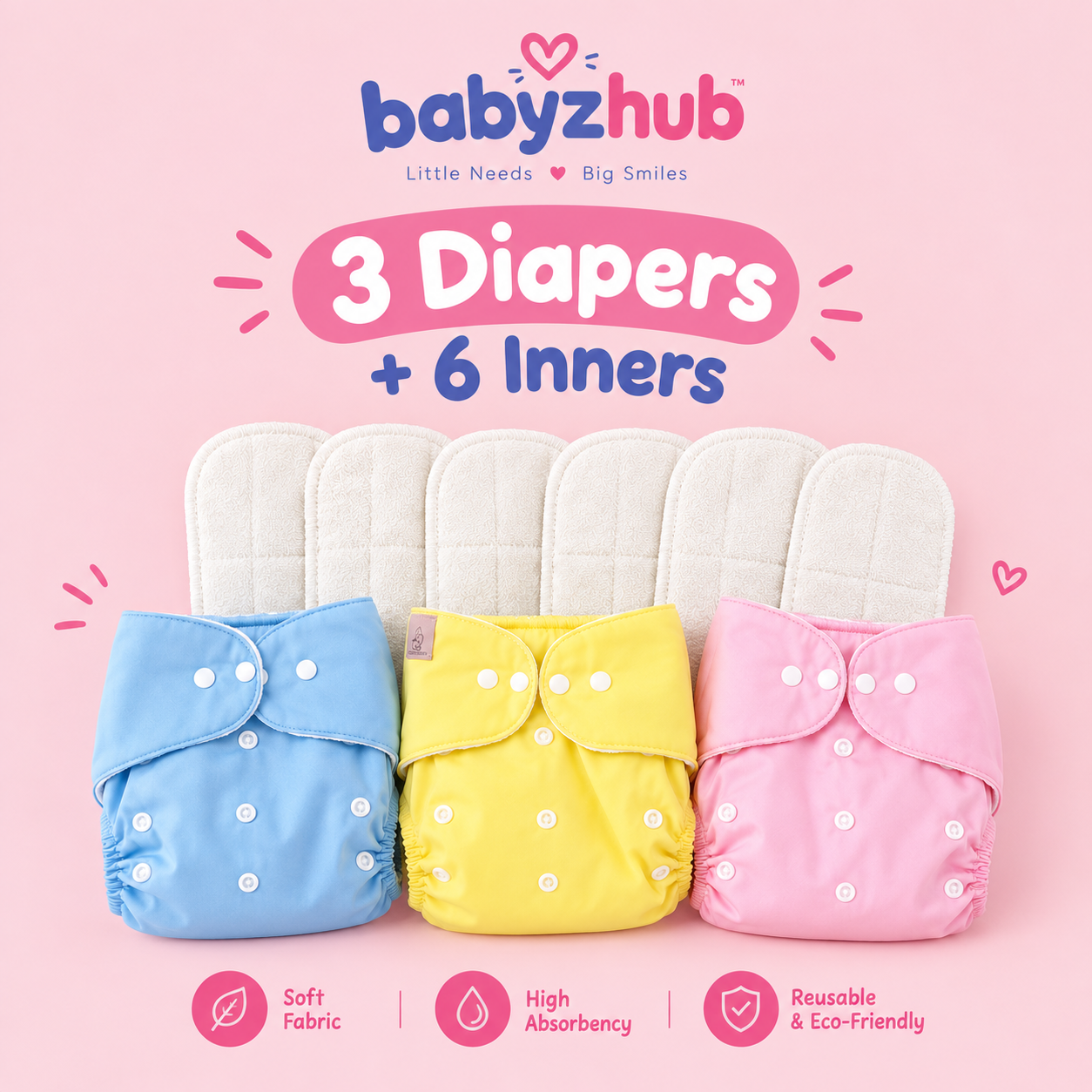 Premium Reusable Cloth Diapers for Babies 0-6 Years - Eco-Friendly, Washable, Lightweight, with Lamination - Various Patterns Flexible Free Sizing Diapers Adjustable Pamper