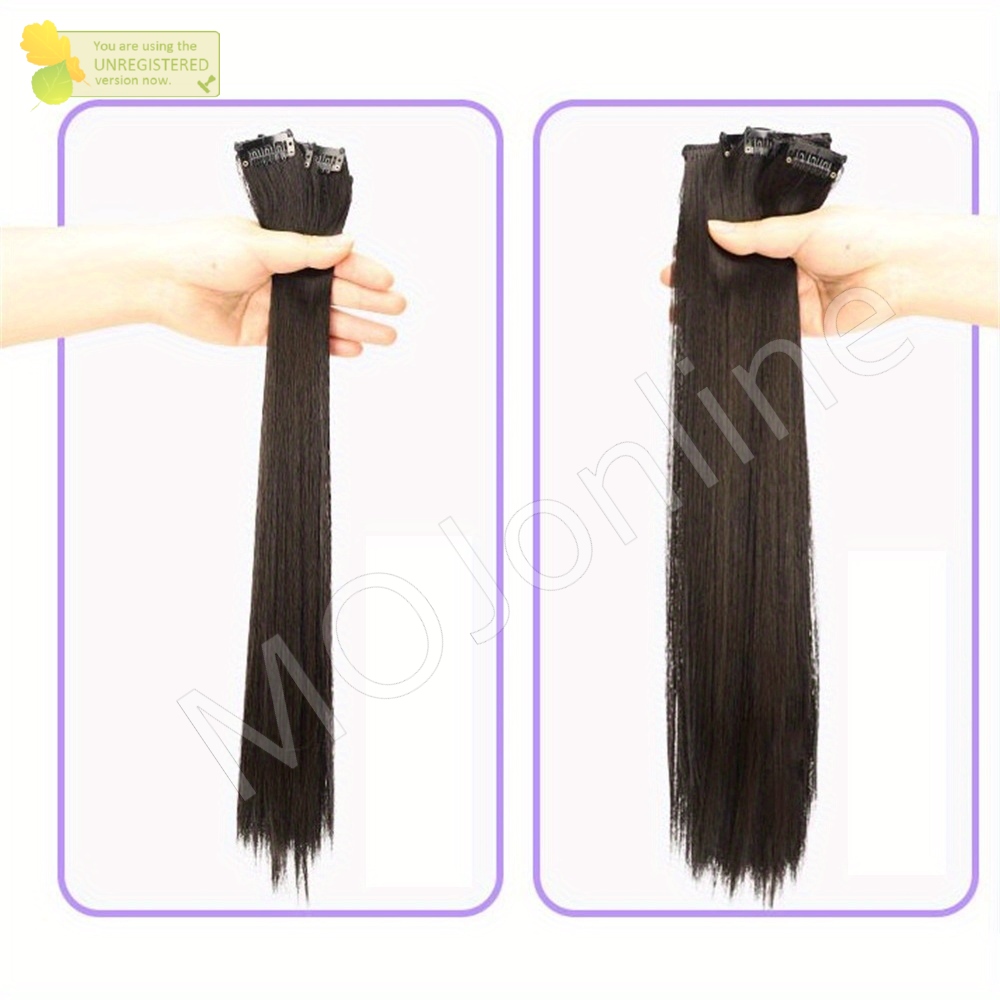Pack of 5 Hair Extension Clip Pieces For Girls, Clip on Hair extension Long Straight Layered Natural Style