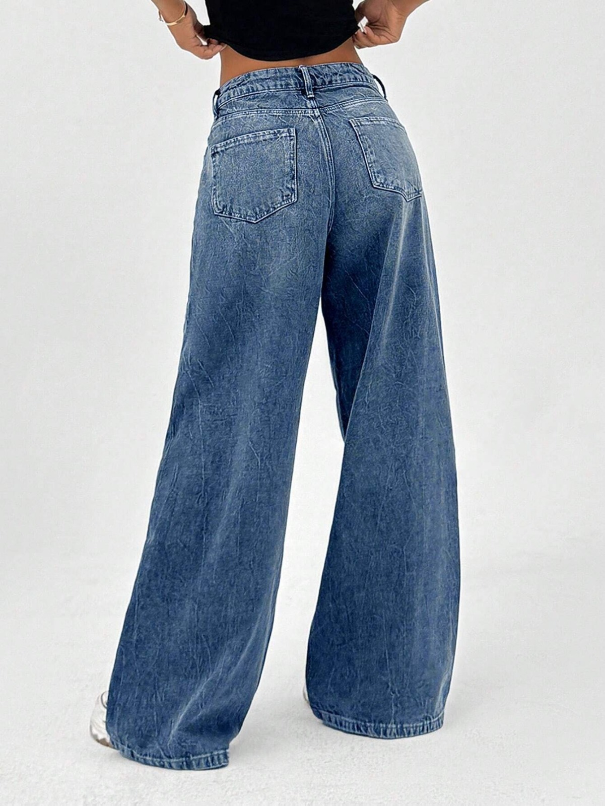 Wide Leg Baggy Relaxed Straight Loose Bottom denim jeans pants for woMen 26 to 46 waist
