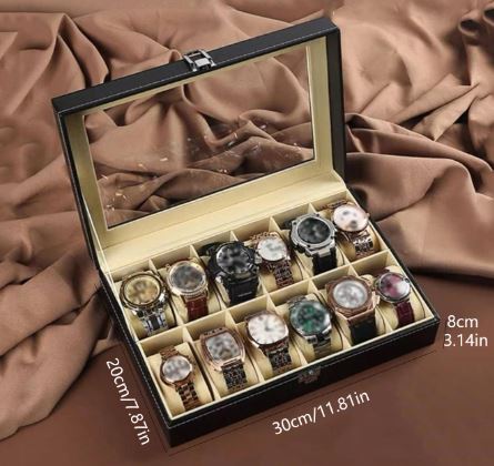 Smart Watch Holder Organizer Watch Box Premium Wooden Leather PU Leather Smart Watch Box