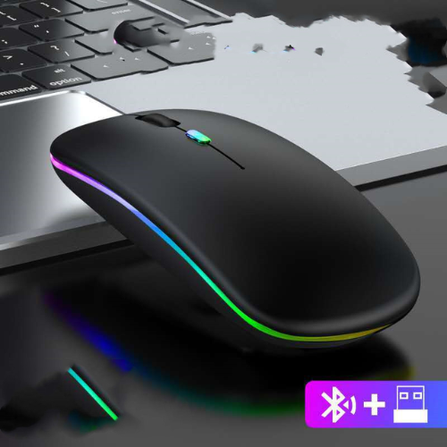 Rechargeable Wireless Bluetooth Mouse 2.4GHz Slim Optical LED USB Mouse for Laptop, PC, Mobile & Smart TV