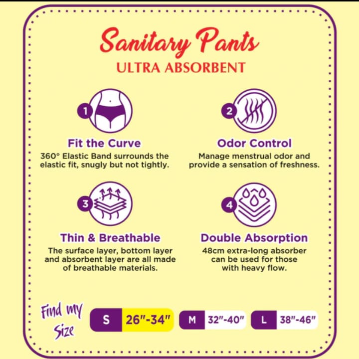 EZI PANTS SANITARY PADS LADIES PERIOD PANTY 10 pcs