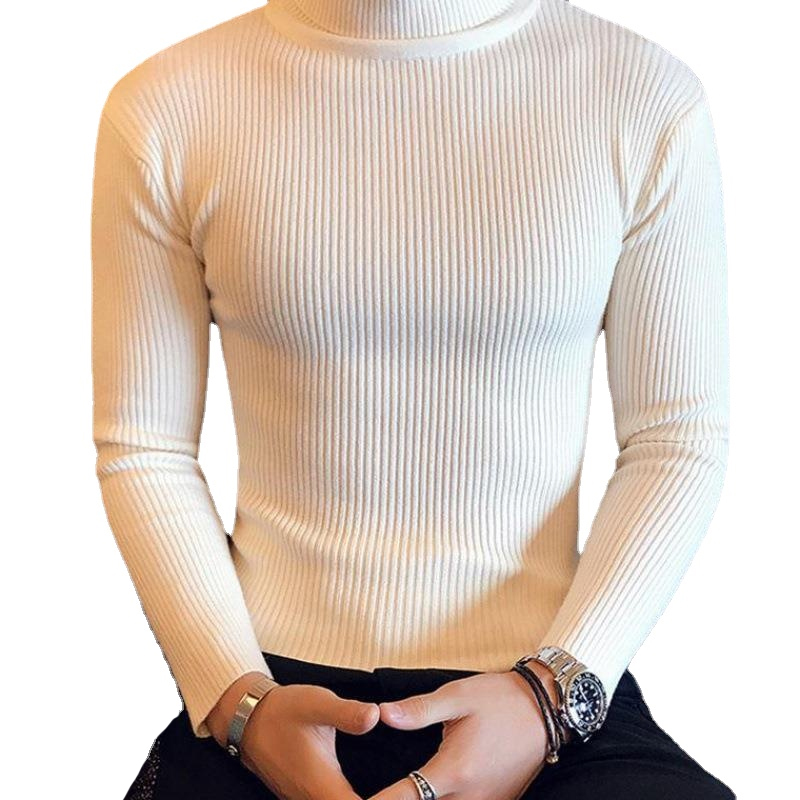 Men’s Slim Fit High Neck Shirt Plain Winter Turtleneck for Boys & Men, Stylish Casual Long Sleeve Top for Cold Weather & Layering