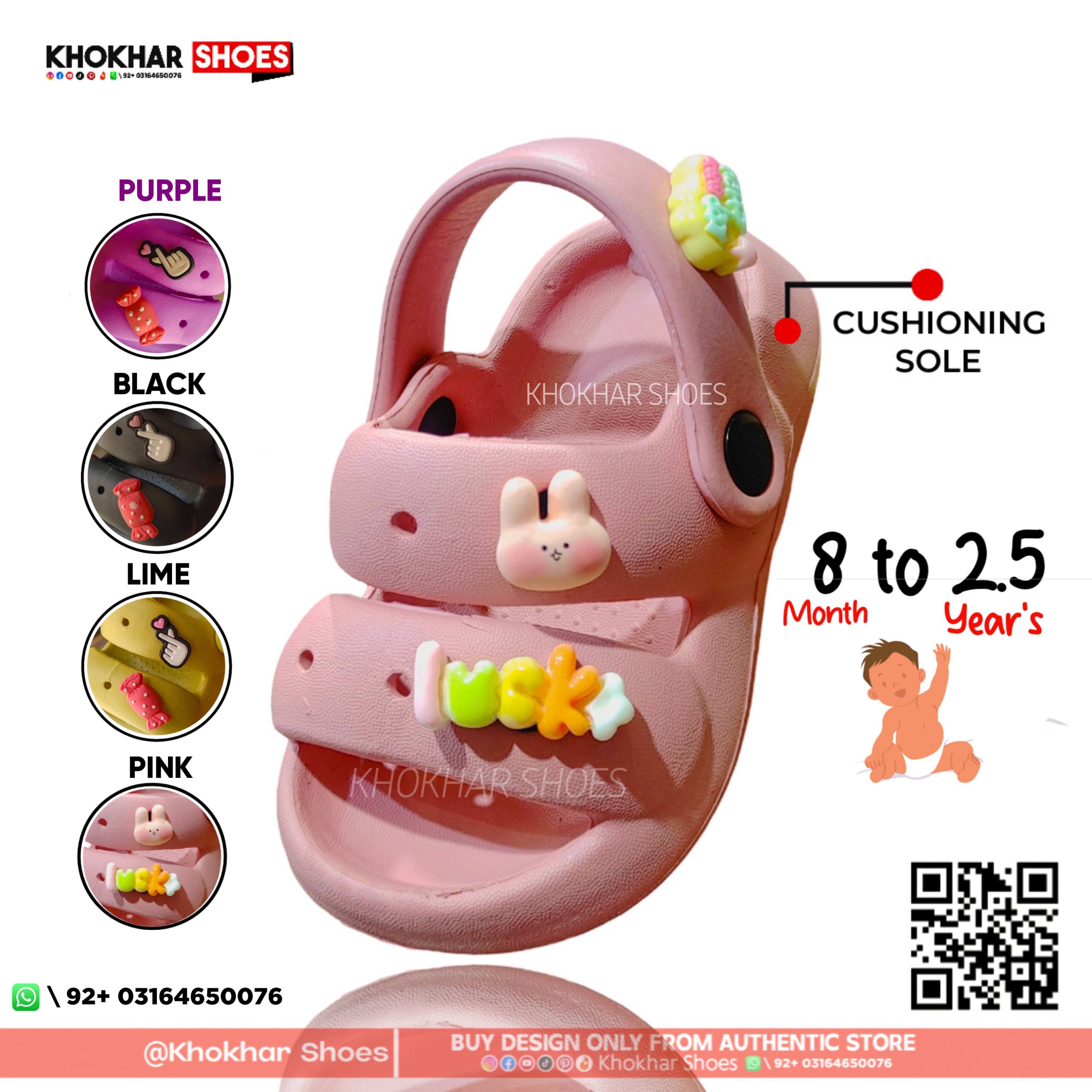 Children Comfy Crocks Slippers Summer Baby New Cute Cartoons Sole Sandals Indoor Soft Anti Slip Unisex Girl & Boya Sandals Shoes Kids Beach Shoes by Khokhar Shoes.