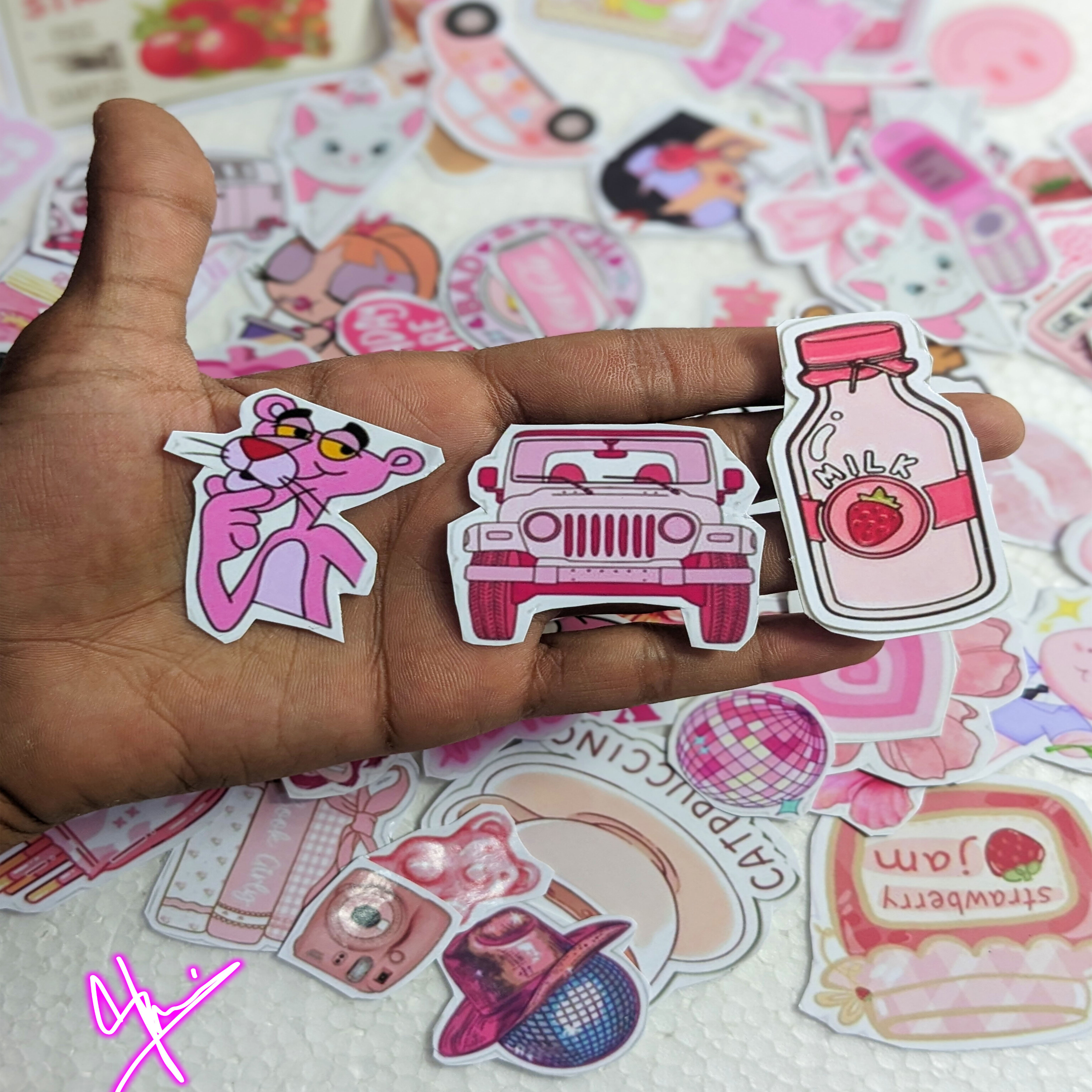 Pink Girls Stickers (10 Pcs) Top Rated Girls Aesthetic Stickers