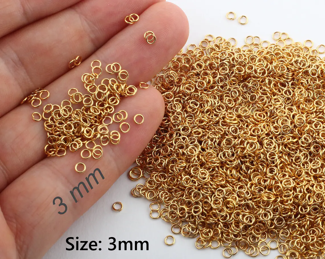 JumpRings 150 Pieces | 3mm | 4mm | 5mm | 6mm | 7mm | 8mm | 9mm | 10mm | 12mm | Golden Silver Findings Jump Rings for DIY  Jewelry making accessories