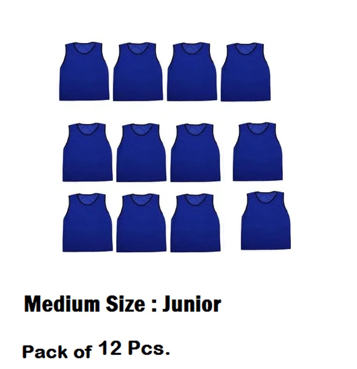 Football Bibs Vest In Mesh Training Vest  football hockey vest Blue 12 Pcs. Junior size