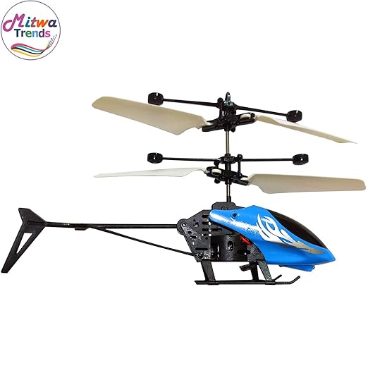 Blue Infrared Sensor Hand Induction Flying Helicopter Toy