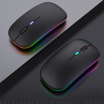 【Rechargeable】Wireless Gaming Mouse RGB with adjustable DPI ~ Silent Click, Ultra-thin, LED Wireless Optical Mouse for Laptop, PC, Computer, MacBook, iPad, Smart TV