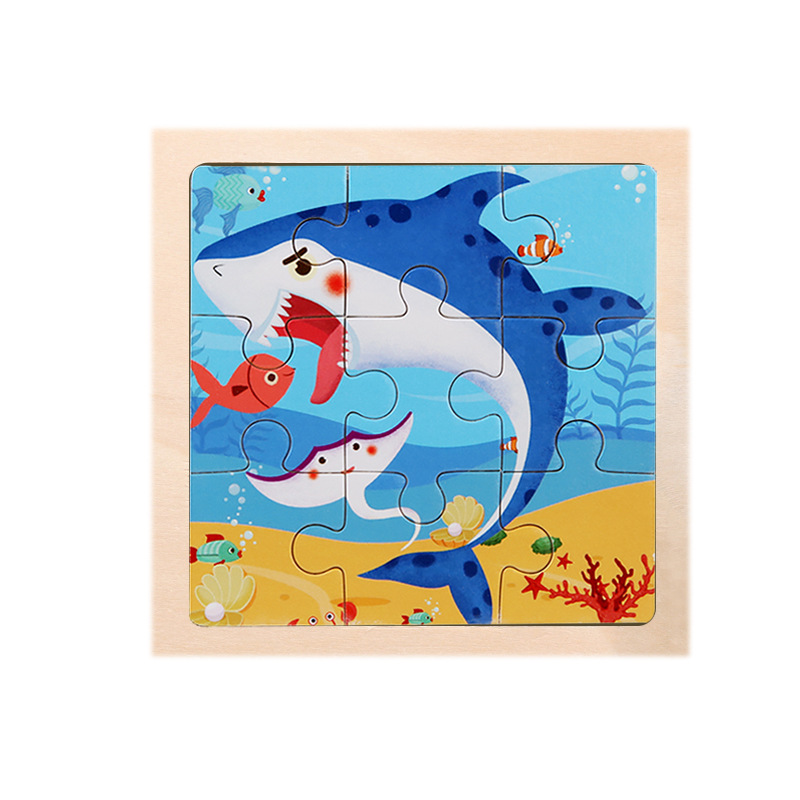Montessori Wooden Picture Puzzles for Kids — 12 Colourful Animal Boards, 9-Piece Each for Hand-Eye & Problem Solving