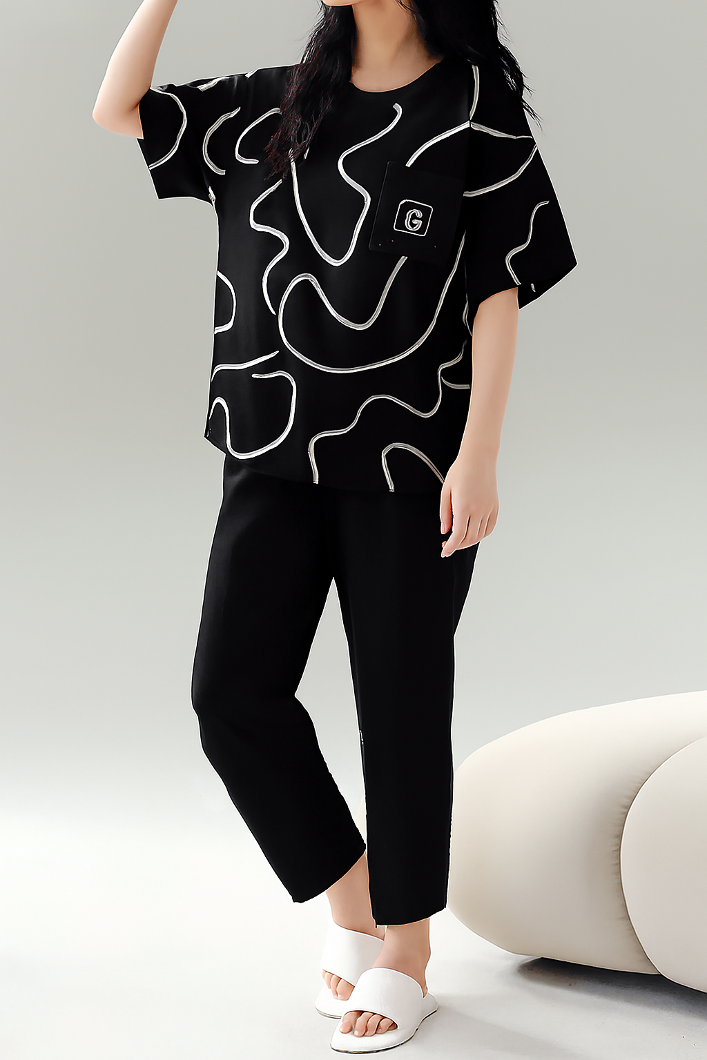 New Arrivals Women 2 Piece Tracksuit Gym Wear Set – Black & White Contrast Stripe T-Shirt & Trouser Co-Ord Set – Soft Stretch Jersey Fabric – Casual Wear, Sportswear, Yoga Suit, Running Outfit For Girls & Ladies girls dress women's dress Tee Tops Pj's