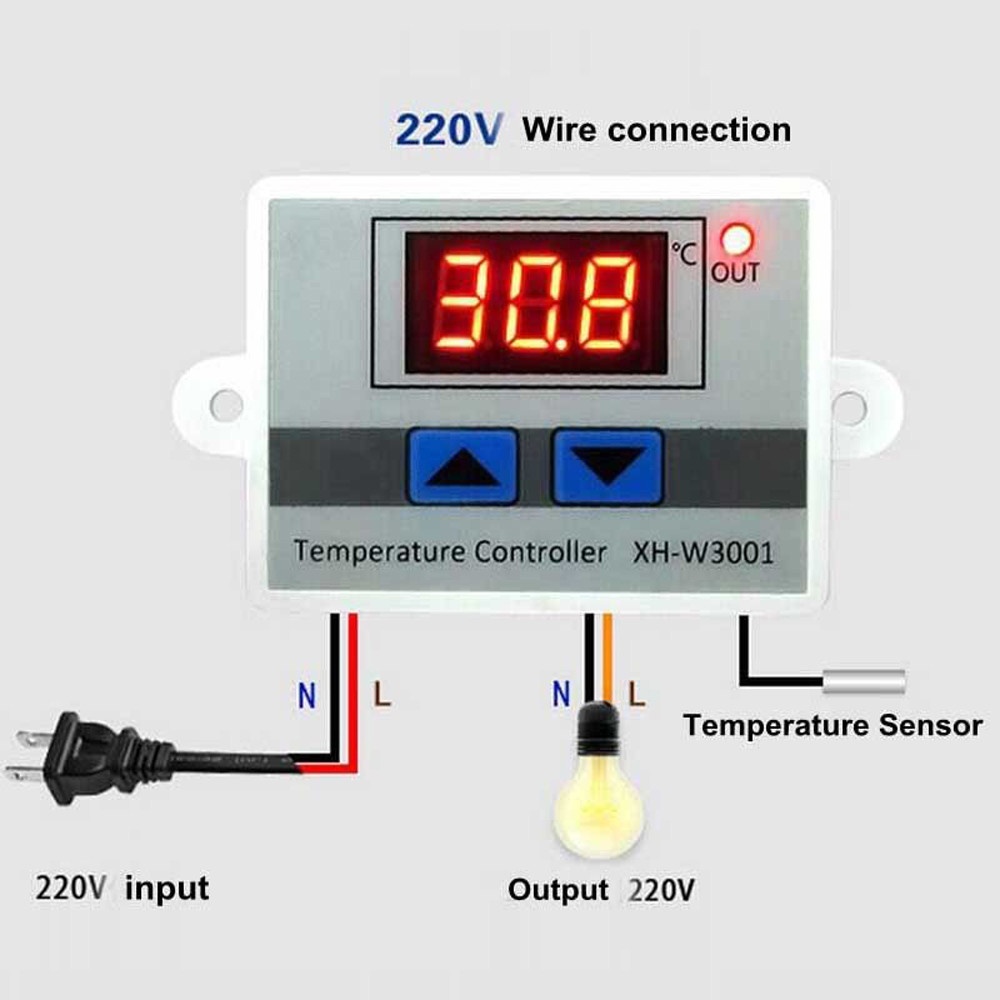 XH-W3001 W3001 Temperature Controller Digital Thermostat Controller Switch LED AC 220V 10A