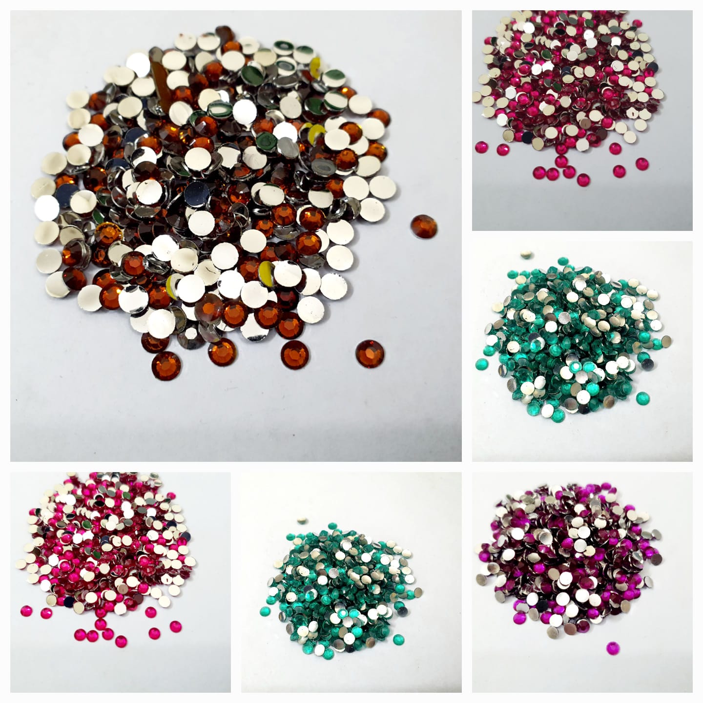 300 Plus Pcs Shiny Kundan Beads DIY Sewing Craft Sets Small Size 4mm Resins