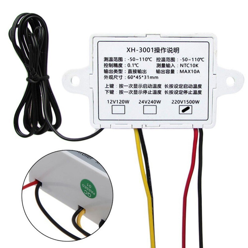 XH-W3001 W3001 Temperature Controller Digital Thermostat Controller Switch LED AC 220V 10A