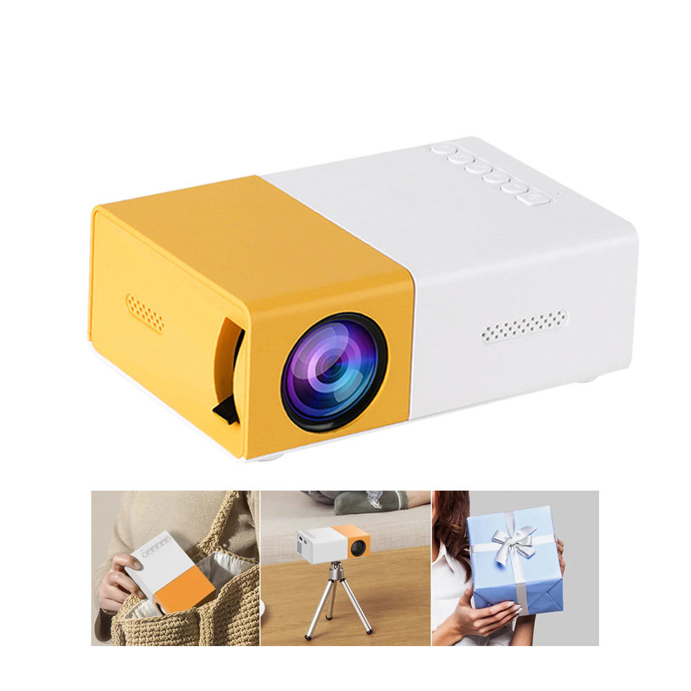 Tabish Trader Mini Portable Projector - HD 1080P Supported - LED Pocket Projector for Home Theater & Outdoor Movies - Multimedia Video Player - Compatible with HDMI, USB, AV & Smartphone