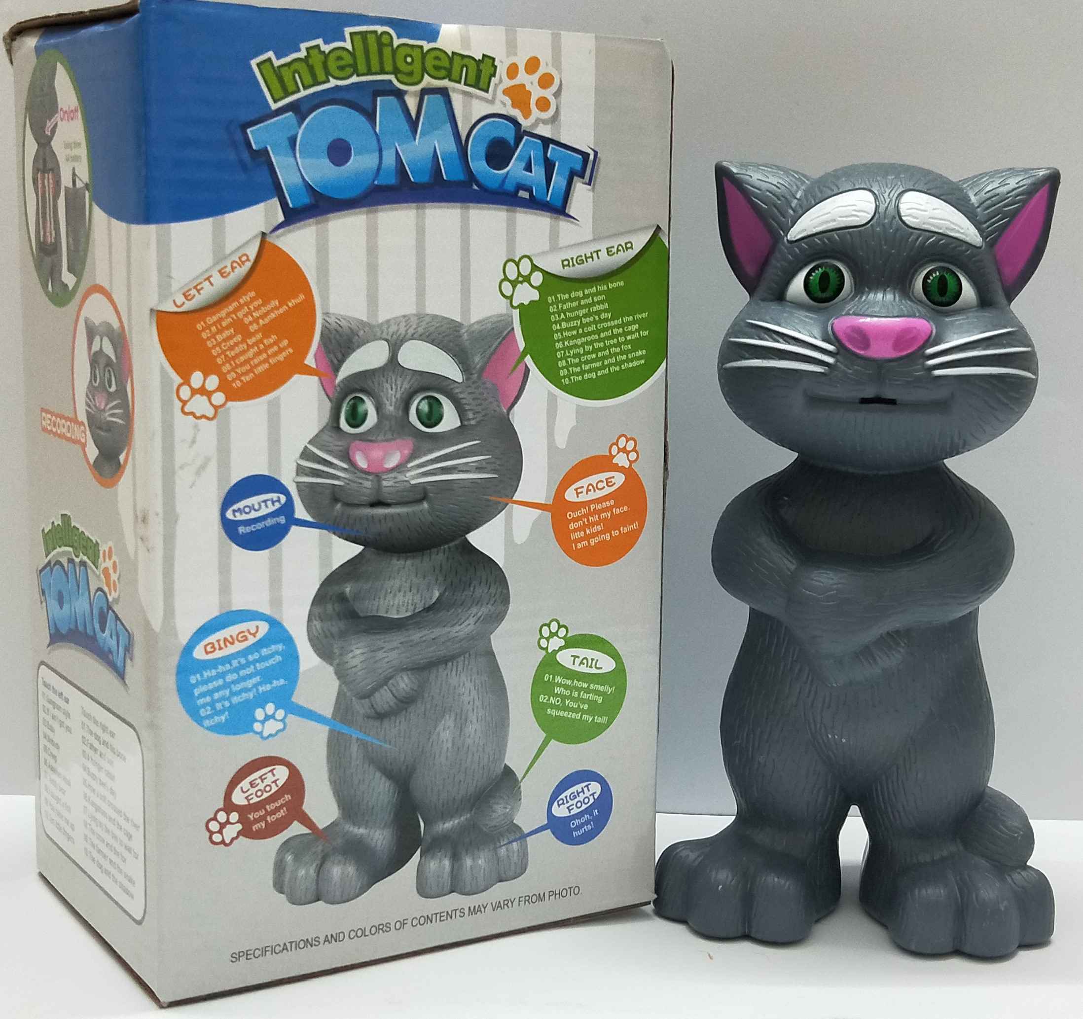 Intelligent TOM CAT with Mouth Recording, story, Music & Touch. Premium Quality Toy Gift.