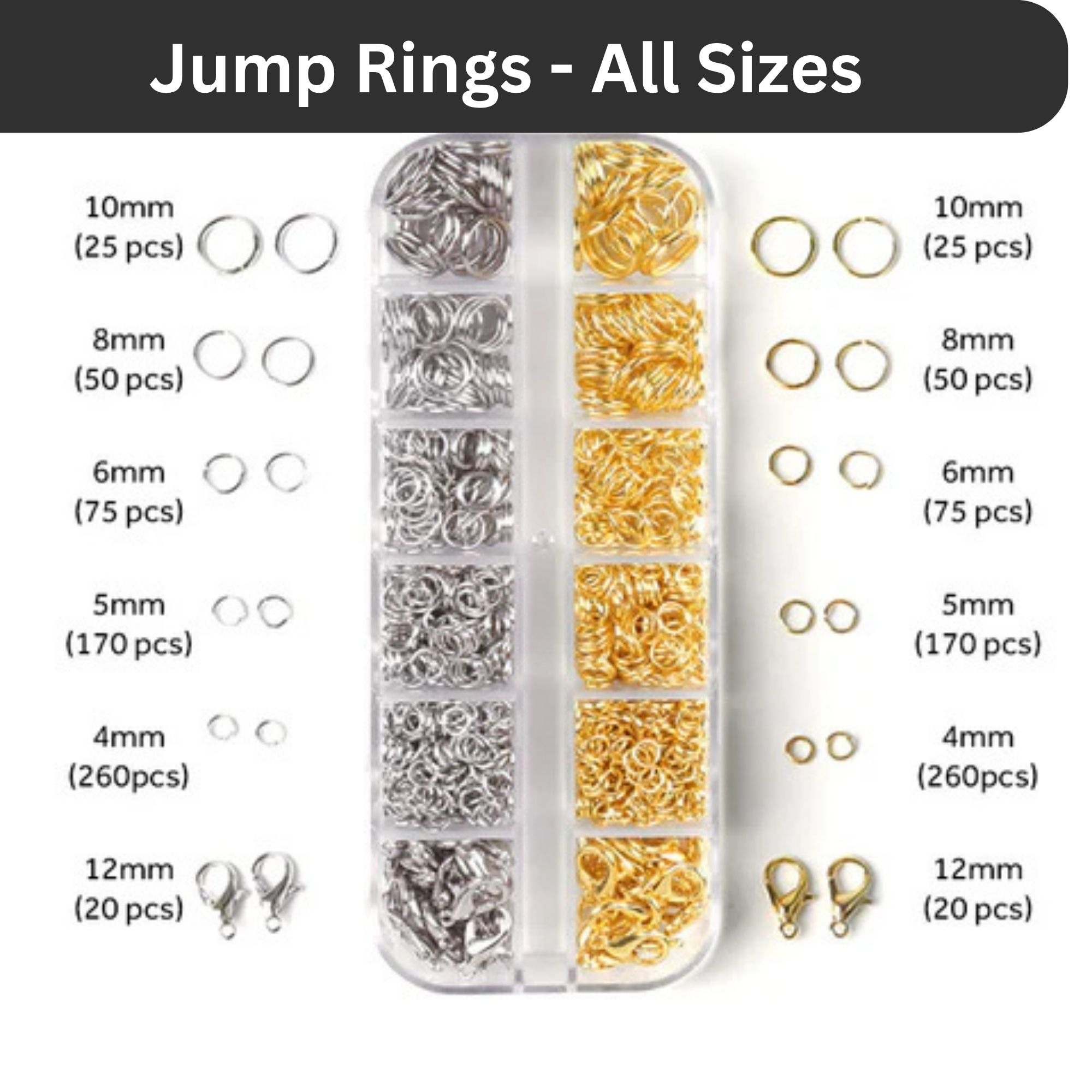 Silver Golden Jump Rings All Sizes 10/25/100/200/500 Jewellery Making Acessories2mm 4mm 6mm 8mm 9mm 10mm Online at Best Price In Paksitan All Basic Jewlery Making Items Products Silver Golden Jump Rings Wholesale by SAMS COLLECTION