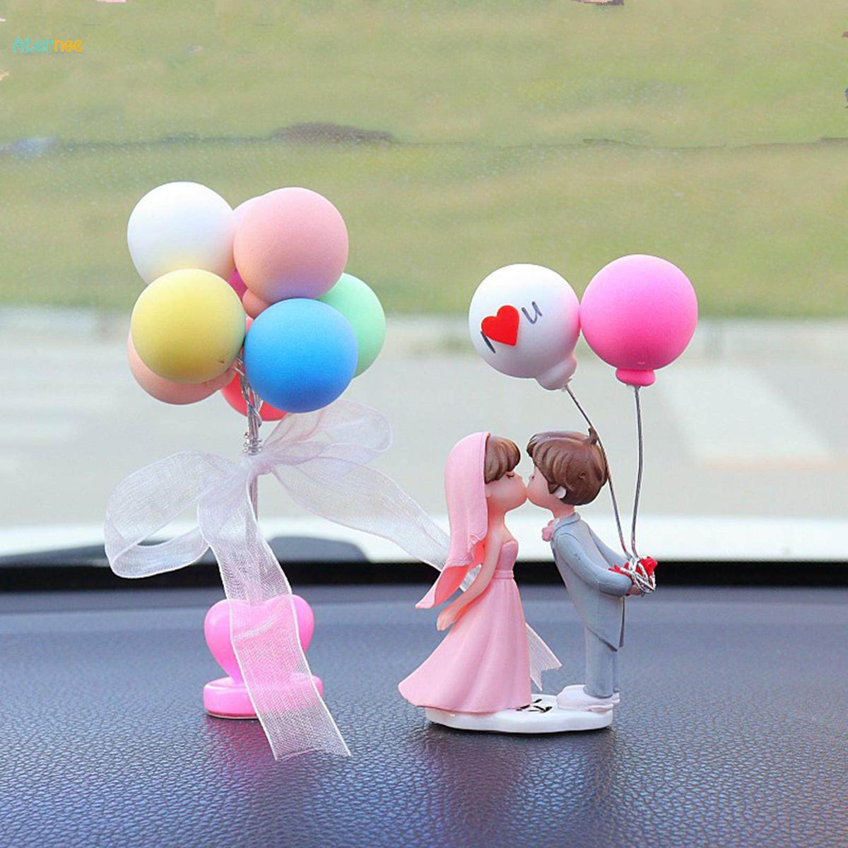 Cute Cartoon Couples Action Figure, Figurines Balloon Ornament, Car  Decoration Auto Interior Dashboard Accessories for Girls Gifts